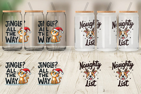 Glass Can Awkwardly Festive Critters: Ugly Cute Animal Quotes Sublimation artnoy 