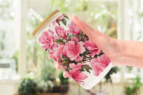 Glass Can Azalea Seamless Pattern Sublimation artnoy 