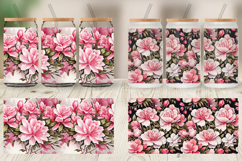 Glass Can Azalea Seamless Pattern Sublimation artnoy 