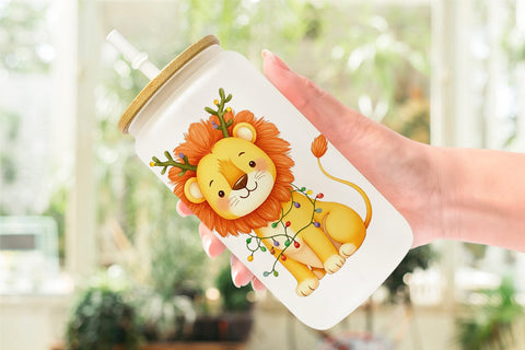 Glass Can Baby Christmas Animals Sublimation artnoy 