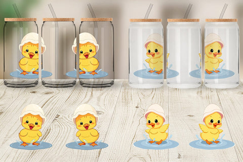 Glass Can Baby Duck Sublimation artnoy 