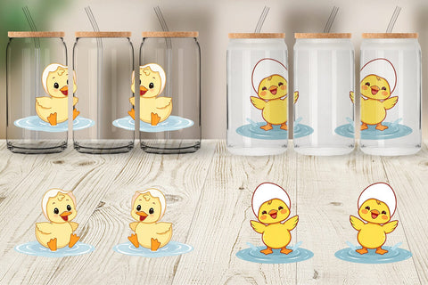 Glass Can Baby Duck Sublimation artnoy 