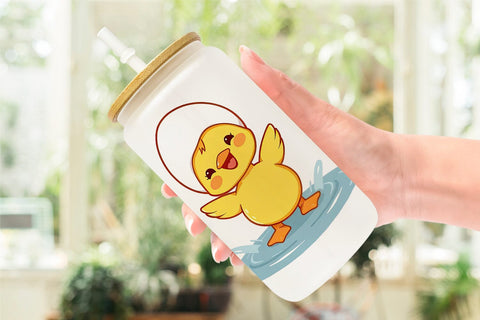 Glass Can Baby Duck Sublimation artnoy 