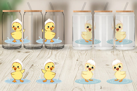 Glass Can Baby Duck Sublimation artnoy 