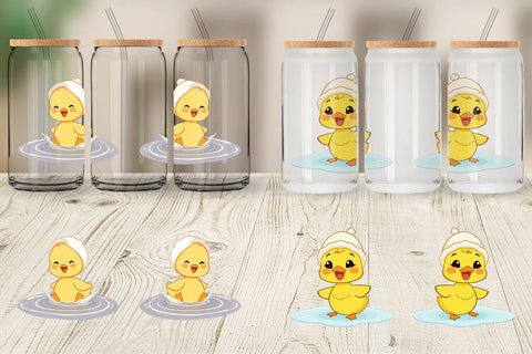 Glass Can Baby Duck Sublimation artnoy 
