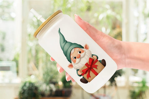 Glass Can Baby Gnome Christmas Sublimation artnoy 