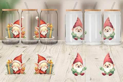 Glass Can Baby Gnome Christmas Sublimation artnoy 