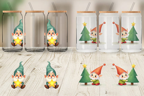 Glass Can Baby Gnome Christmas Sublimation artnoy 