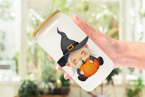 Glass Can Baby Gnome Halloween Sublimation artnoy 