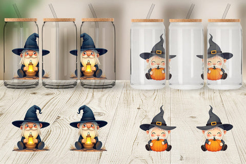 Glass Can Baby Gnome Halloween Sublimation artnoy 
