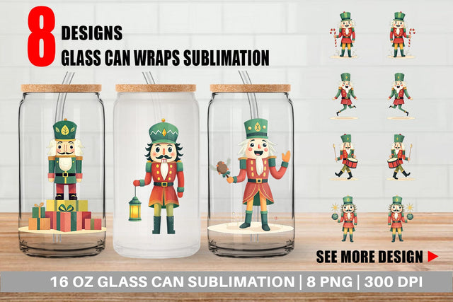 Glass Can Baby Nutcracker Fun Sublimation artnoy 
