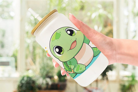 Glass Can Baby Sea Turtle Sublimation artnoy 