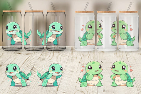 Glass Can Baby Sea Turtle Sublimation artnoy 