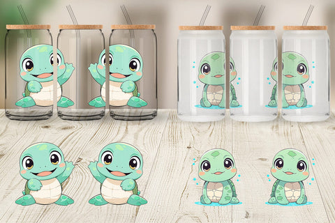 Glass Can Baby Sea Turtle Sublimation artnoy 