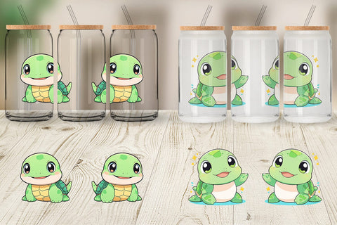 Glass Can Baby Sea Turtle Sublimation artnoy 