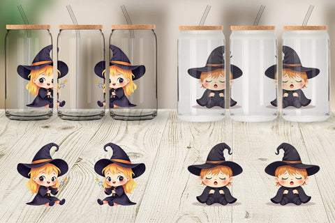 Glass Can Baby Witch Halloween Sublimation artnoy 