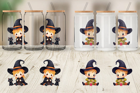 Glass Can Baby Witch Halloween Sublimation artnoy 