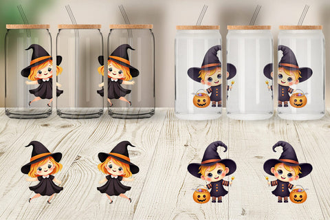 Glass Can Baby Witch Halloween Sublimation artnoy 