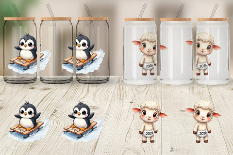 Glass Can Baby's First New Year 2026 Sublimation artnoy 