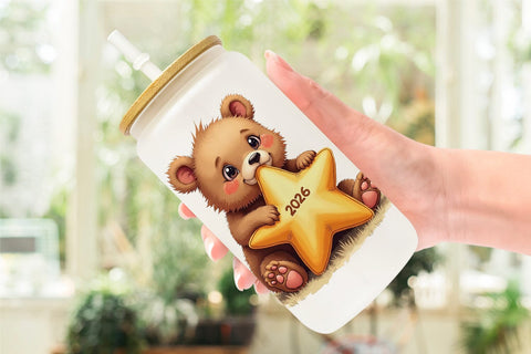 Glass Can Baby's First New Year 2026 Sublimation artnoy 