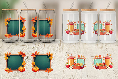 Glass Can Back to Autumn Sublimation artnoy 