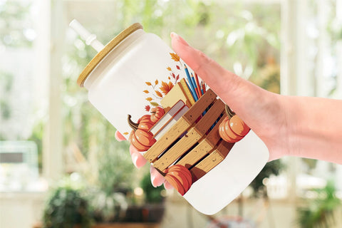 Glass Can Back to Autumn Sublimation artnoy 