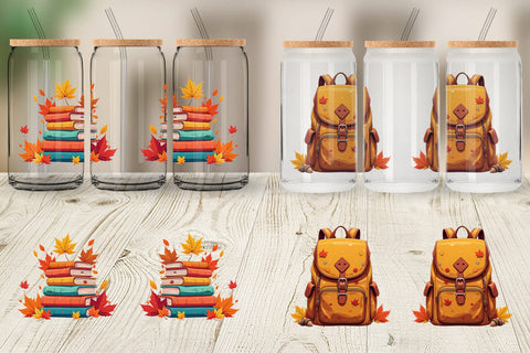 Glass Can Back to Autumn Sublimation artnoy 