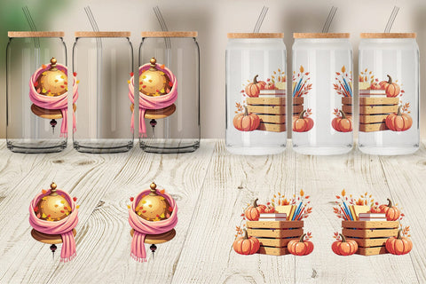 Glass Can Back to Autumn Sublimation artnoy 