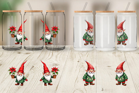 Glass Can Bah Humbug Gnomes: A Sarcastic Watercolor Sublimation artnoy 