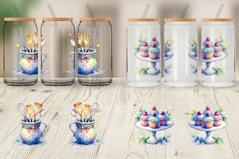 Glass Can Baking Queen Kitchen Sublimation artnoy 