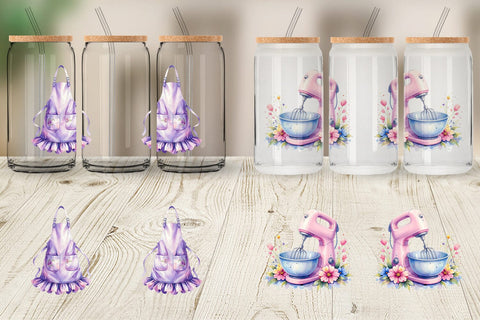 Glass Can Baking Queen Kitchen Sublimation artnoy 