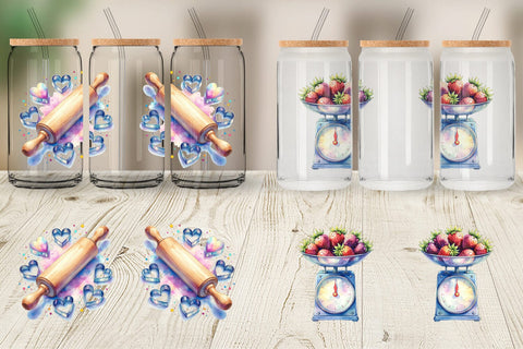 Glass Can Baking Queen Kitchen Sublimation artnoy 