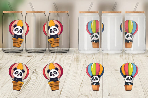 Glass Can Balloon Panda Sublimation artnoy 