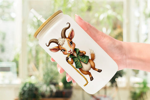 Glass Can Barnyard Bash Farm Animals Mardi Gras Sublimation artnoy 