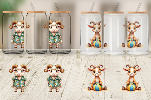 Glass Can Barnyard Burnout Sarcastic Summer Watercolors Sublimation artnoy 