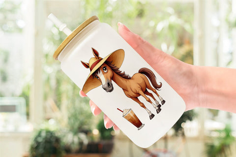Glass Can Barnyard Burnout Sarcastic Summer Watercolors Sublimation artnoy 