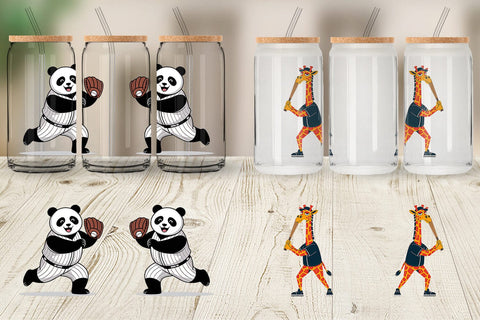 Glass Can Baseball Animal Sublimation artnoy 