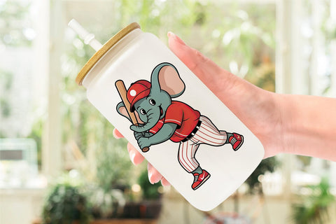 Glass Can Baseball Animal Sublimation artnoy 