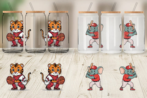 Glass Can Baseball Animal Sublimation artnoy 