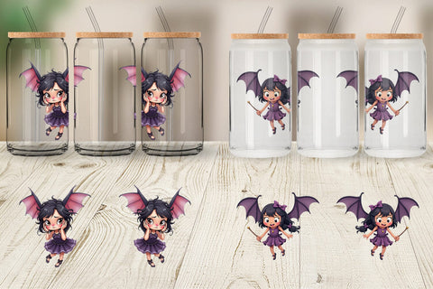 Glass Can Bat Fairy Mishaps Sublimation artnoy 