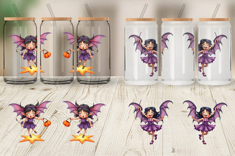 Glass Can Bat Fairy Mishaps Sublimation artnoy 