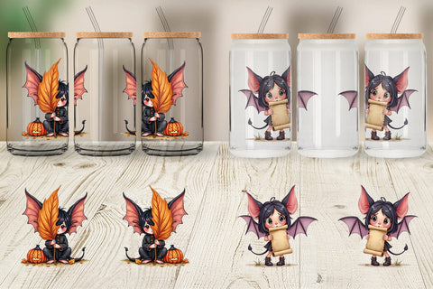 Glass Can Bat Fairy Mishaps Sublimation artnoy 