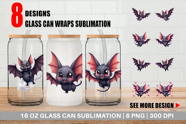 Glass Can Bat Variations Sublimation artnoy 