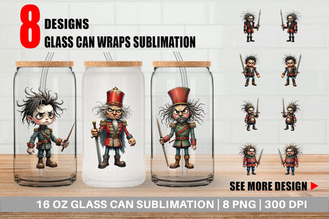 Glass Can Battle Worn Nutcracker Sublimation artnoy 