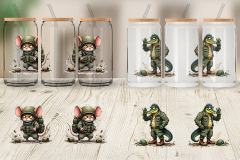 Glass Can Battlefield Critters Sublimation artnoy 