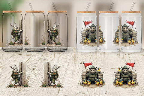 Glass Can Battlefield Critters Sublimation artnoy 