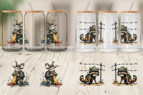 Glass Can Battlefield Critters Sublimation artnoy 