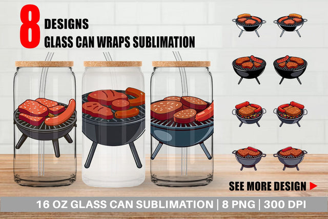 Glass Can BBQ Grill Sublimation artnoy 