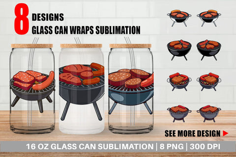 Glass Can BBQ Grill Sublimation artnoy 