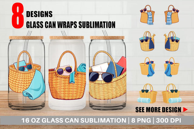 Glass Can Beach Bag Sublimation artnoy 
